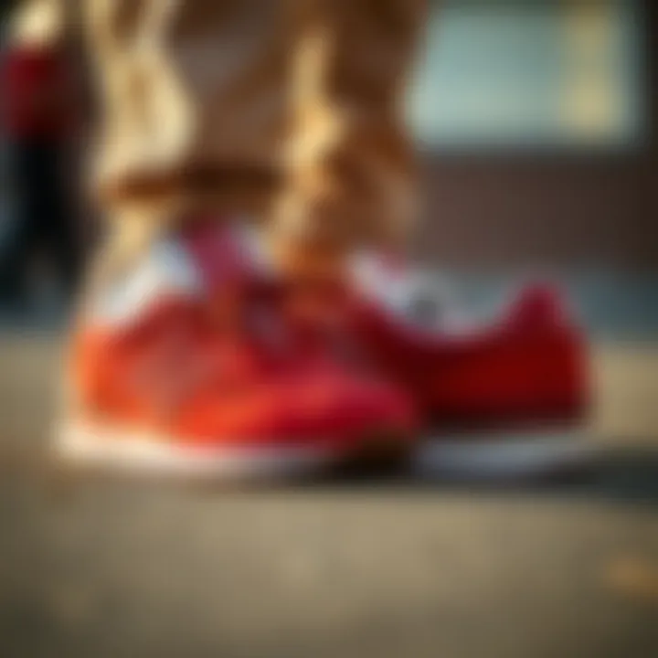 Heritage and Innovation: New Balance in Red Historical evolution of New Balance sneakers in various shades of red