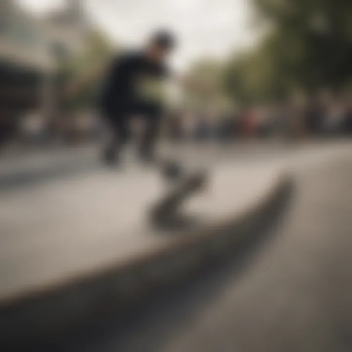 Skateboarding Community Sharing Techniques A group of skateboarders sharing tips and techniques