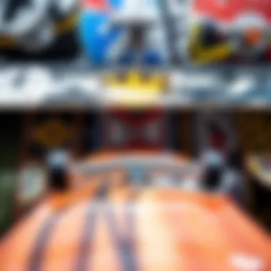 Popular skateboard deck brands displayed together