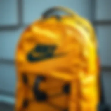 A close-up of premium materials used in Nike backpacks, highlighting quality and durability