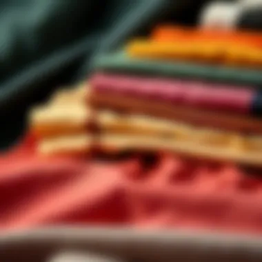 Fabric Swatch Collection for Sweat Shorts A close-up of various fabric swatches suitable for sweat shorts