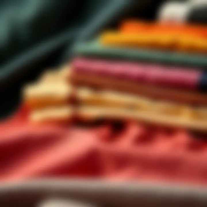 Fabric Swatch Collection for Sweat Shorts A close-up of various fabric swatches suitable for sweat shorts