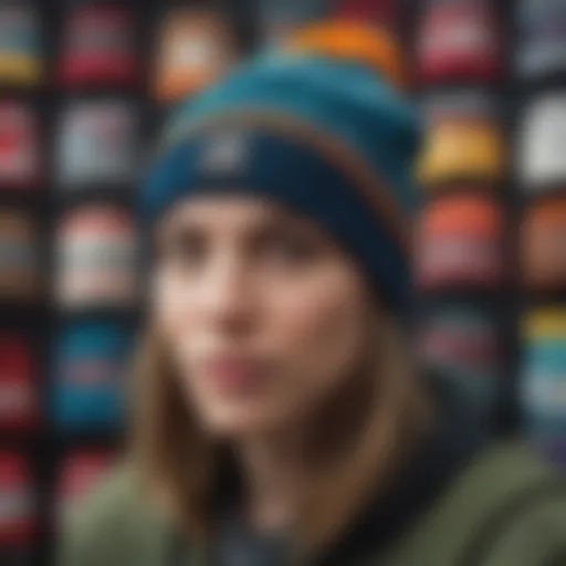 A stylish array of fancy beanies in various colors and patterns