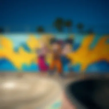 Mural of Dragon Ball Z Characters in Skate Park A vibrant mural depicting Dragon Ball Z characters in a skate park