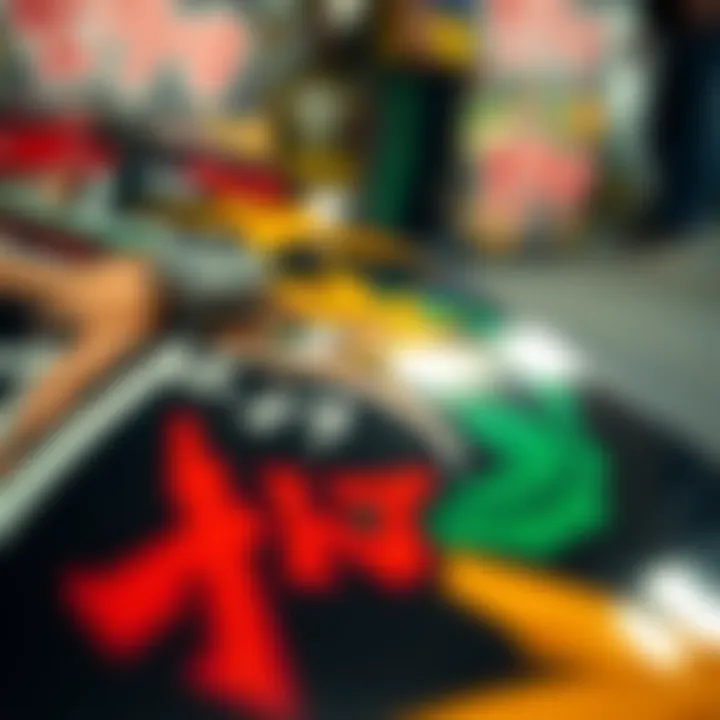 Close-Up of Dragon Ball Z Themed Skateboard Graphics Close-up of skateboard graphics showcasing Dragon Ball Z themes