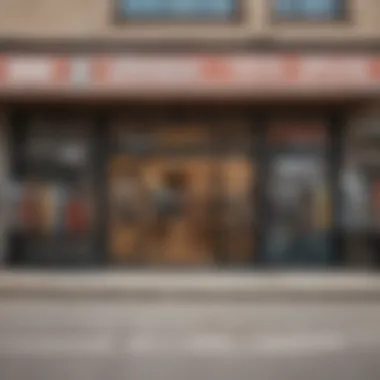 Exterior of a local skateboard shop with vibrant signage