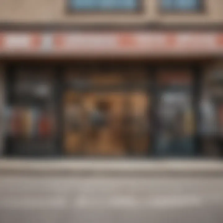 Exterior of a local skateboard shop with vibrant signage