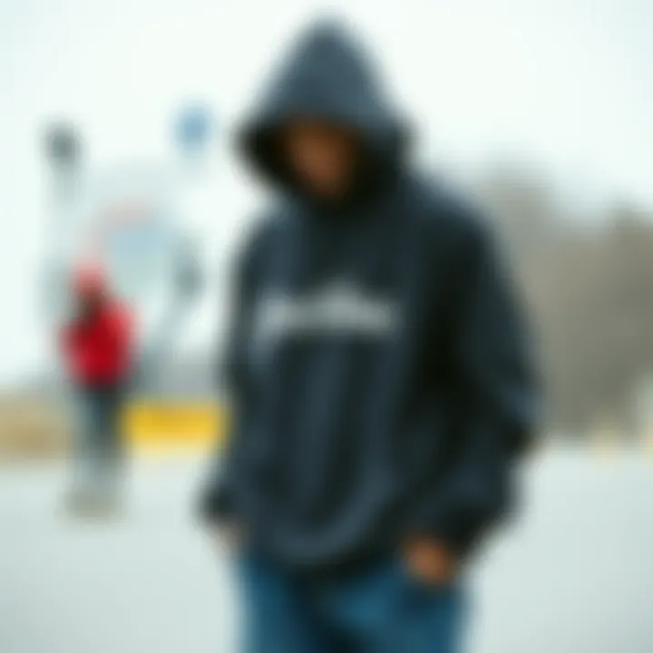 Consumer Choices for Sustainable Hoodies A thoughtful consumer examining hoodie choices with a focus on sustainability