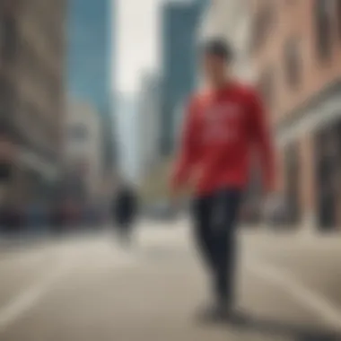 Skaters showcasing Converse long sleeve shirts in an urban setting