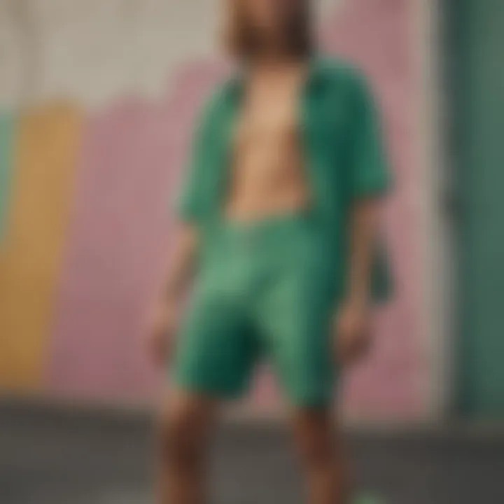 Artistic representation of color theory in skate fashion with green elements