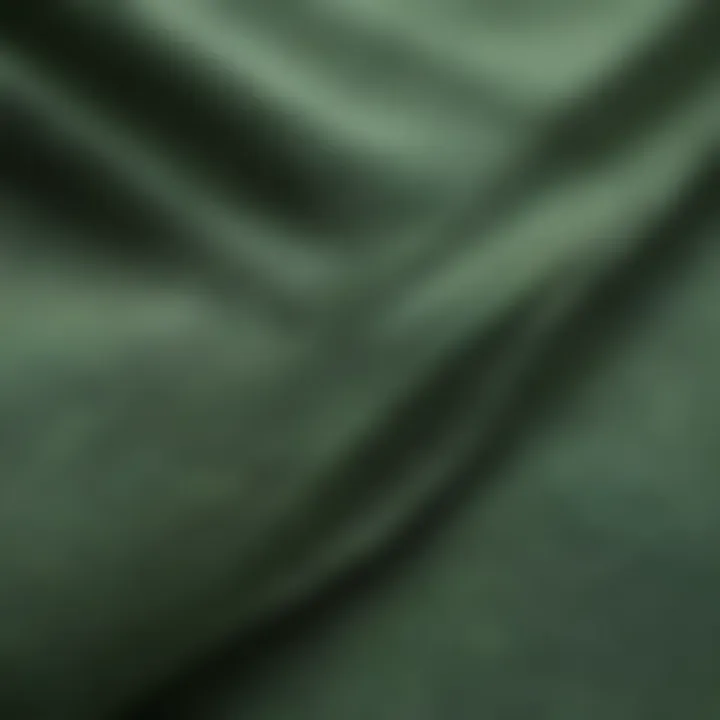 Close-up of fabric texture showcasing durability of green boardshorts