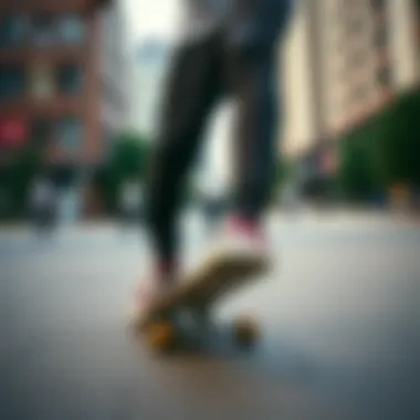 Urban Skater with Style Skater wearing maroon Converse shoes in an urban setting