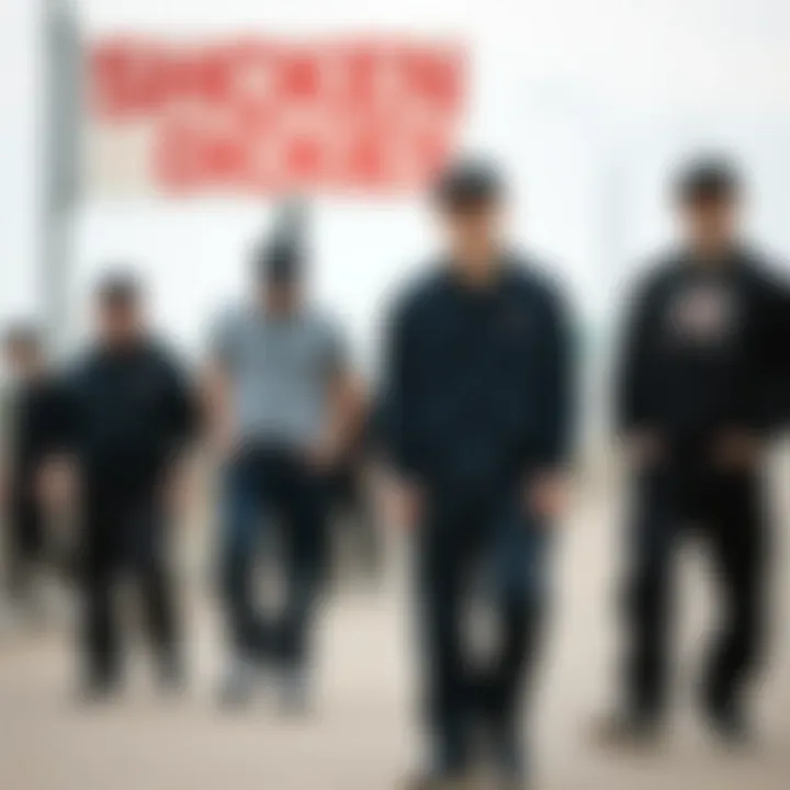 A collection of styling options featuring black Dickies in various outfits