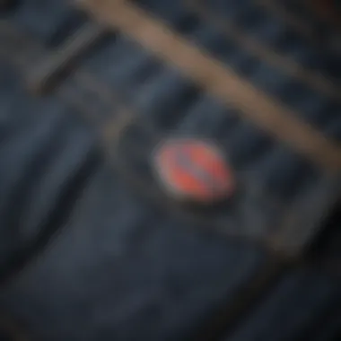 Close-up of the fabric texture and design details of Dickies Slim Taper jeans