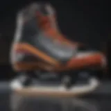 Detailed view of Bauer skate tongues highlighting their design features