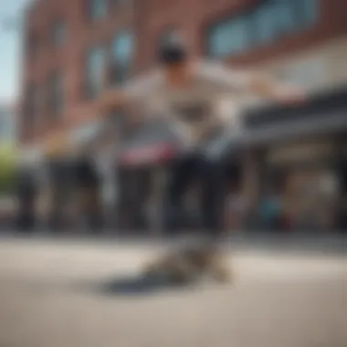 Skater performing tricks on a skateboard with Mob grip tape