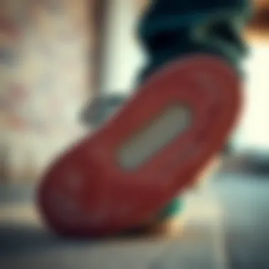 Performance Analysis of Nike SB Size 14 Shoe Sole Close-up of Nike SB size 14 shoe sole for performance analysis