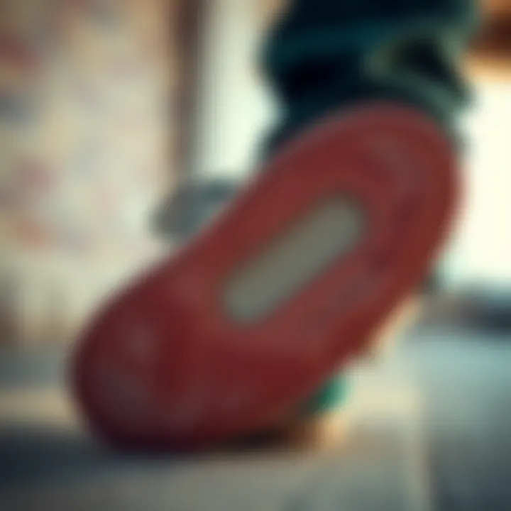 Performance Analysis of Nike SB Size 14 Shoe Sole Close-up of Nike SB size 14 shoe sole for performance analysis