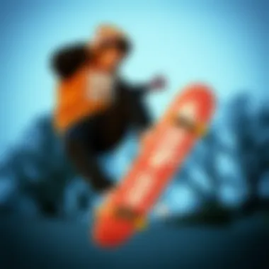 Skateboarder in Action with Vans Gear A skateboarder performing tricks while wearing Vans gear, embodying the skate culture.