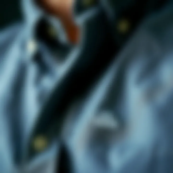 Craftsmanship and Quality in Every Stitch Close-up of Vans dress shirt fabric, highlighting craftsmanship and detail.