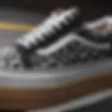 Close-up view of the Vans Old Skool Black & White Checkered Platform Shoes showcasing the checkered pattern