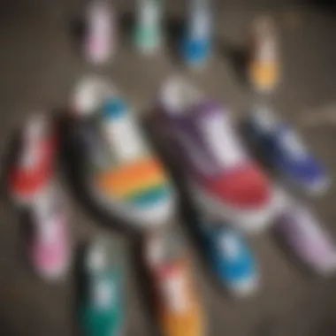 Artistic representation of the Rainbow colors on Vans Pride Shoes