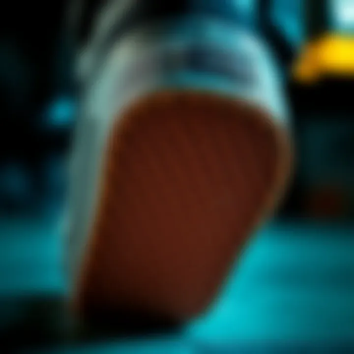 Detail of the Sole for Traction and Durability Close-up of the Vans Sentry Black's sole, highlighting traction and durability