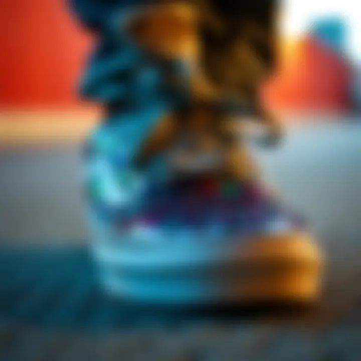 Intricate Design of Vans Sequin Shoes A close-up view of Vans sequin shoes showcasing their intricate design