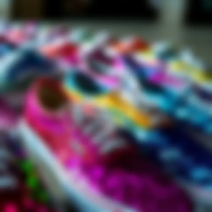 Diverse Colors of Vans Sequin Shoes A vibrant display of different colors and styles of Vans sequin shoes