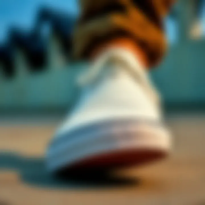 Close-up of the unique construction of Vans Tumble Slip On