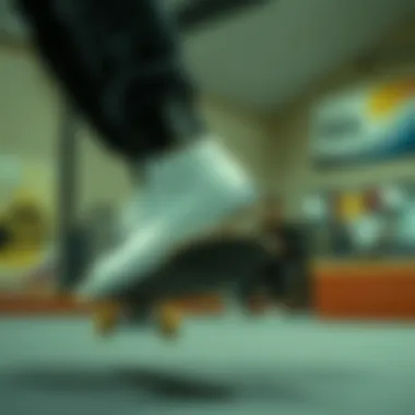 Skateboarder wearing Vans Tumble Slip On in action