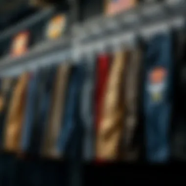 Explore the Range: Dickies Pants Styles at Retail A variety of Dickies pants styles hanging in a retail store