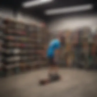Explore the Variety at Your Local Skate Shop A vibrant skate shop showcasing various skateboards on display