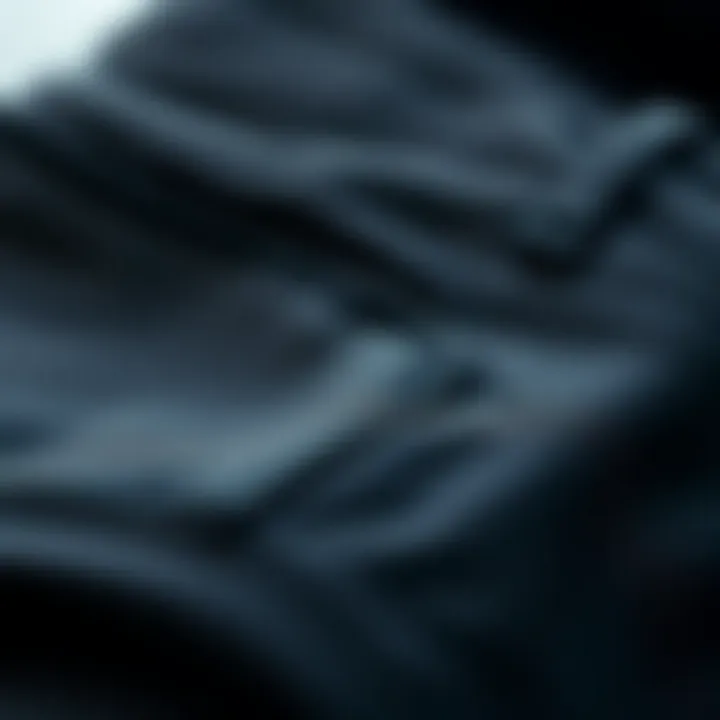 Fabric and Stitching Details of Black Dickies Pants Close-up of fabric and stitching on black Dickies pants