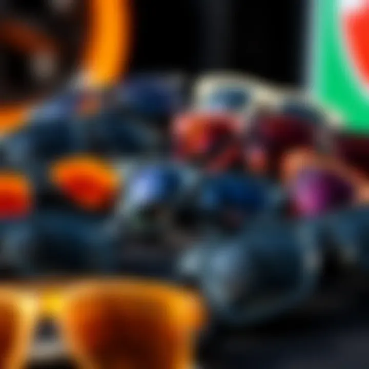 Diverse styles of Zoo York sunglasses displayed together