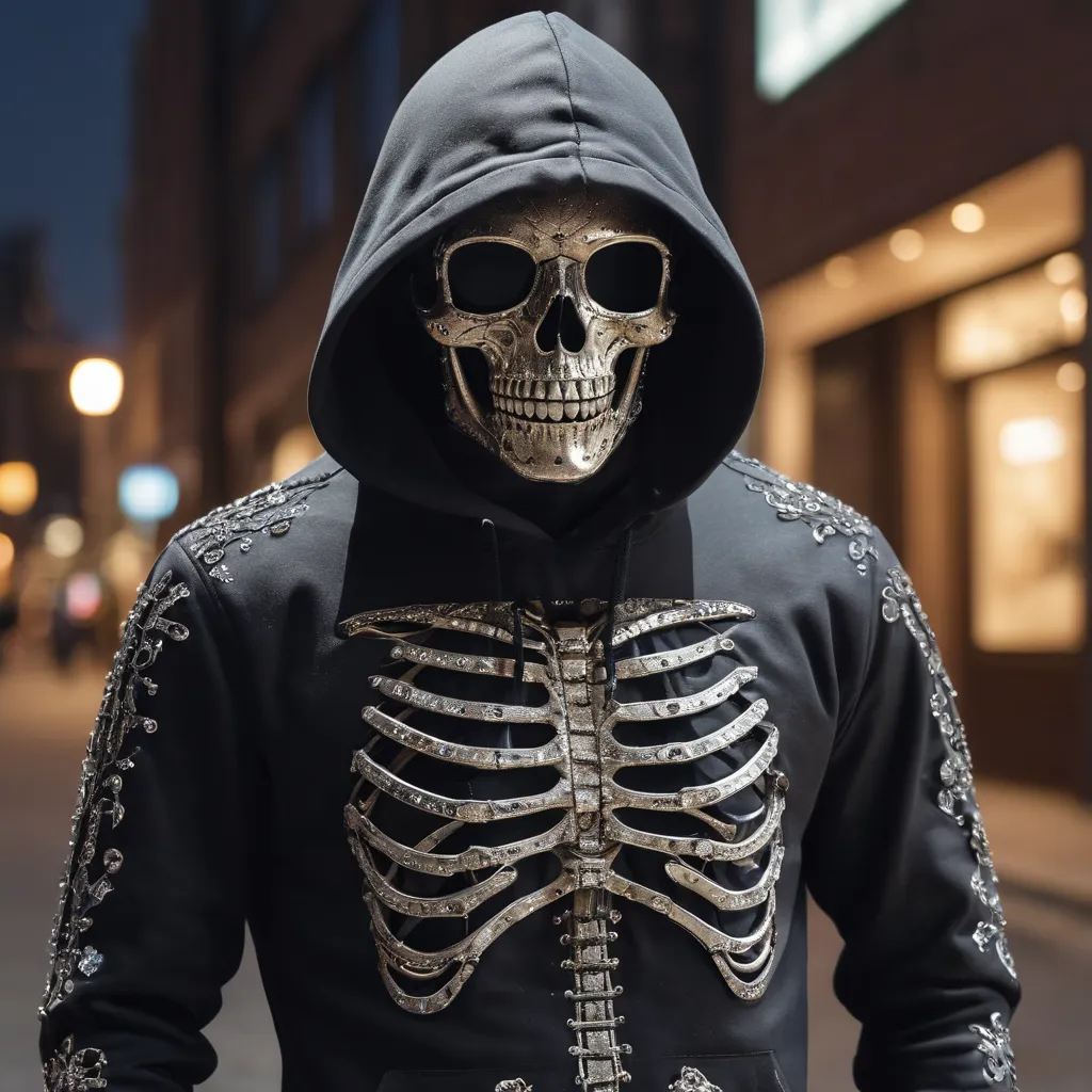 Skeleton Rhinestones Rhinestone Skeleton Hoodies for Men: Fashion Meets Skate Culture